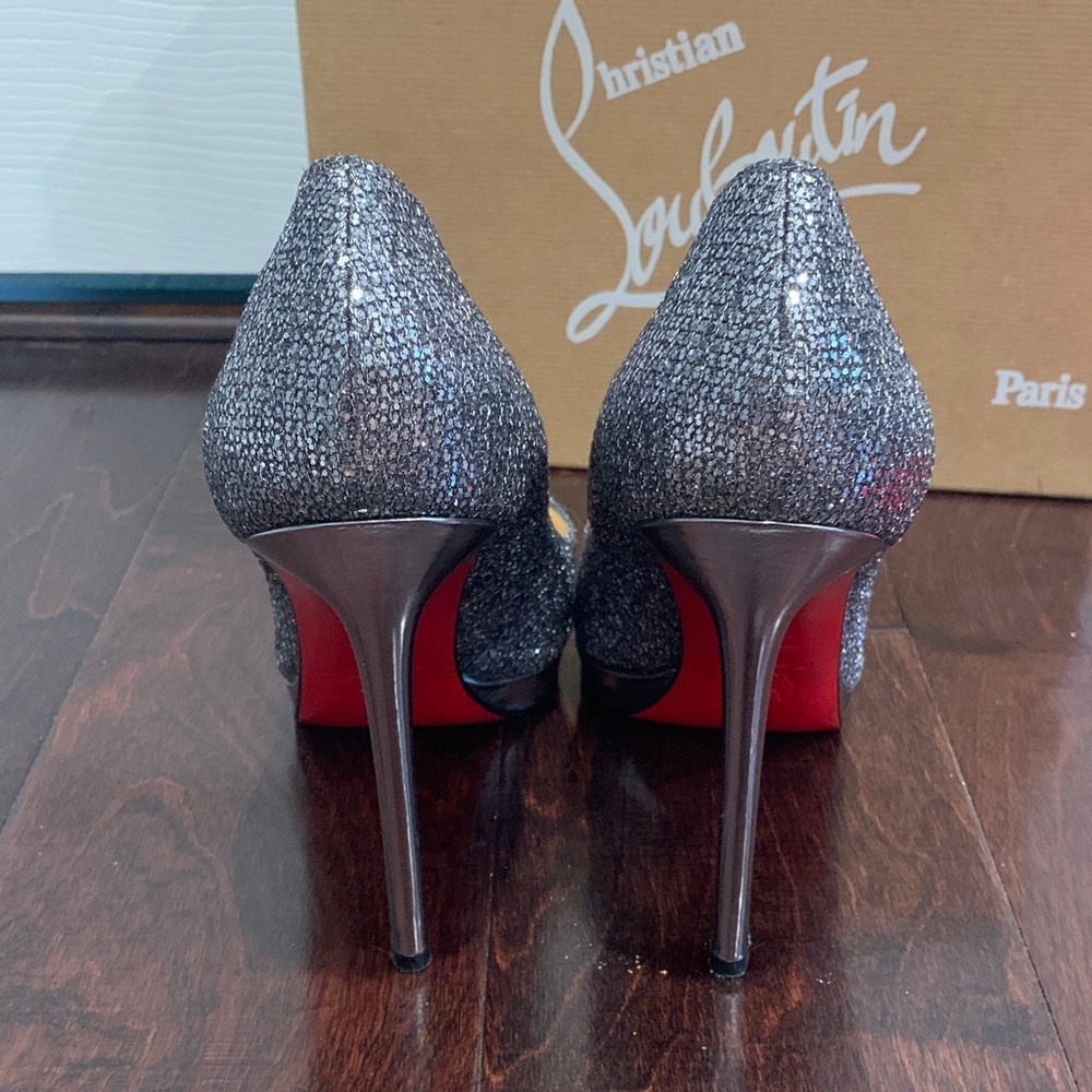 Christian Louboutin Glittering Gray Heels - Picture 8 of 13